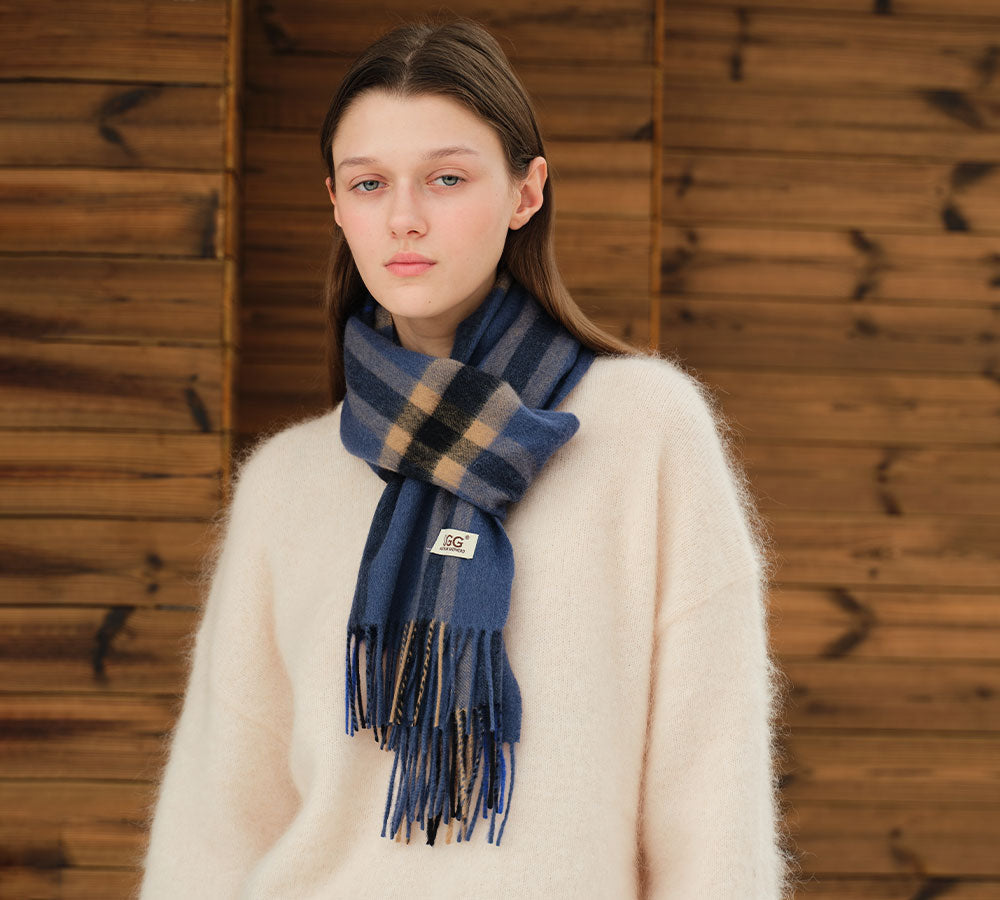 AUSTRALIAN SHEPHERDยฎ 100% Wool Check Scarf Solara UGG AUSTRALIAN SHEPHERD