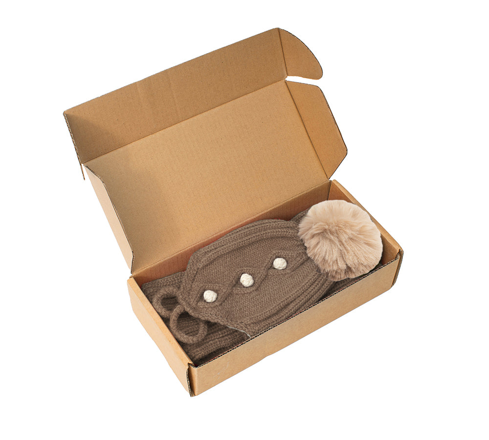 Kids Pom Pom Beanie and Scarf Gift Set Snell