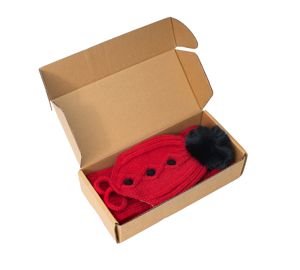 Kids Pom Pom Beanie and Scarf Gift Set Snell