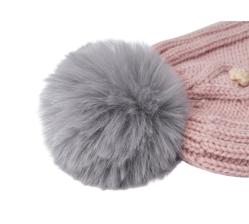 Kids Pom Pom Beanie and Scarf Gift Set Snell