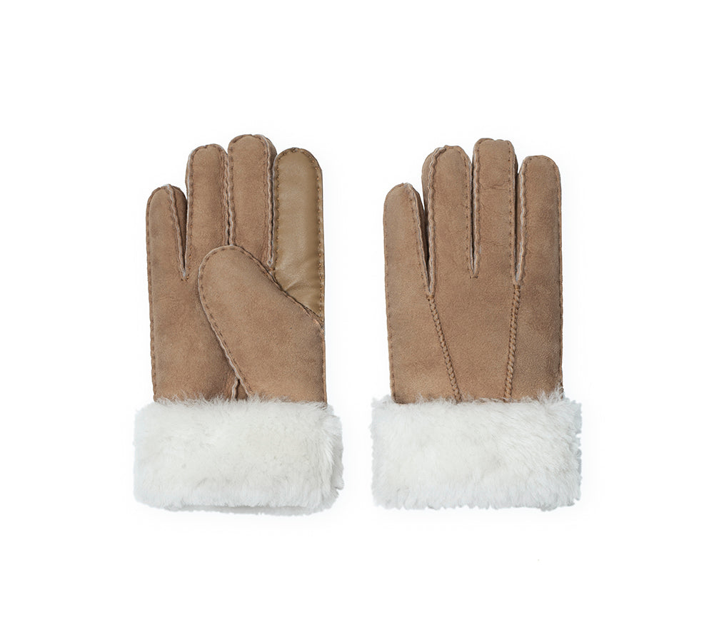 Fluffy Sheepskin Wool Adjustable Strap Buckle Gloves Shea