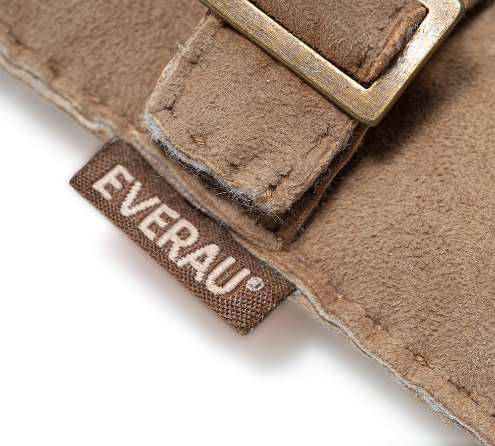 Fluffy Sheepskin Wool Adjustable Strap Buckle Gloves Shea