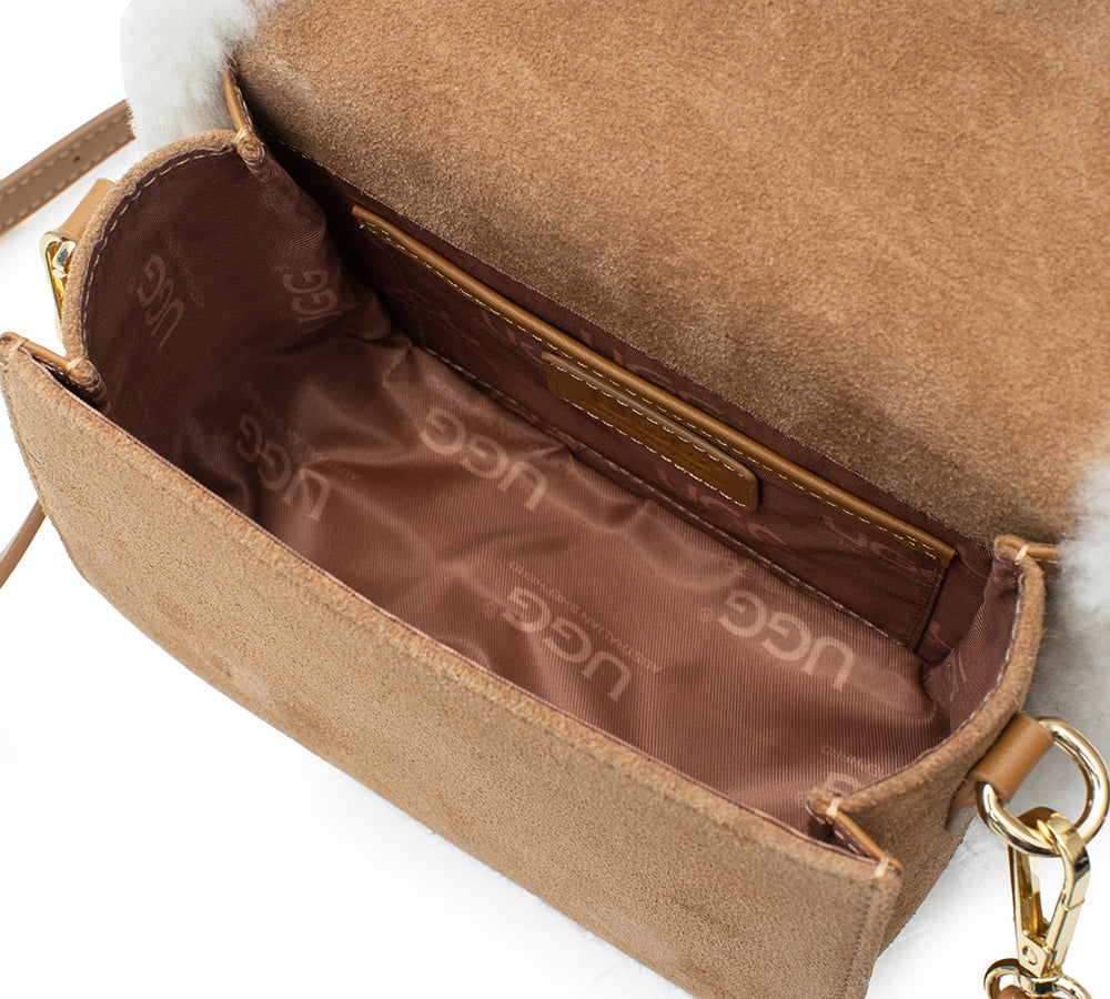 Women Fluffy Wool Adjustable Strap Over Shoulder Messenger Bag