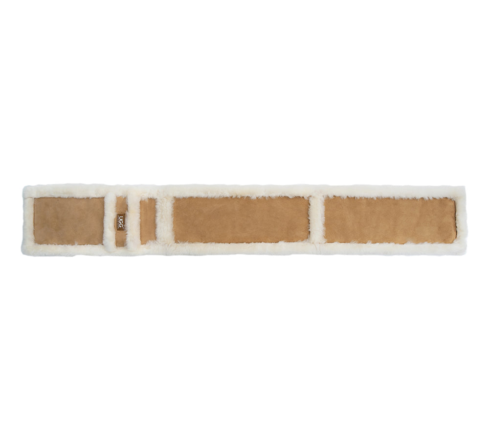 Fluffy Sheepskin Wool Shearling Lined Scarf Puni
