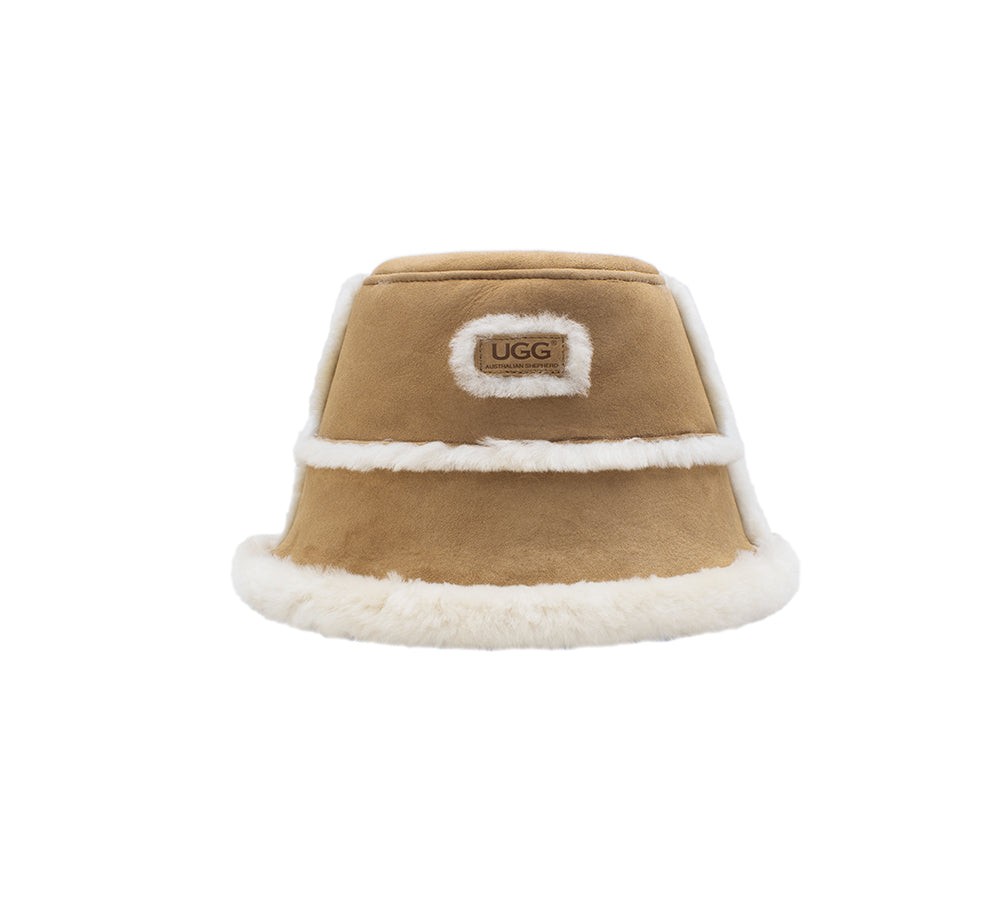 Fluffy Sheepskin Wool Bucket Stacea Hat