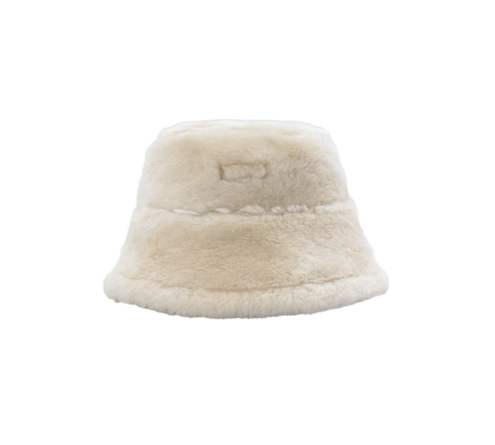 Fluffy Sheepskin Wool Bucket Stacea Hat
