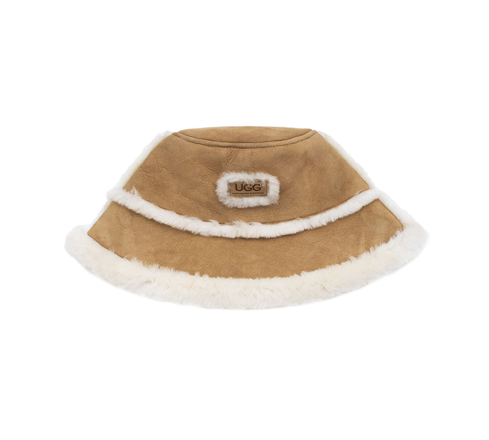 Fluffy Sheepskin Wool Bucket Stacea Hat