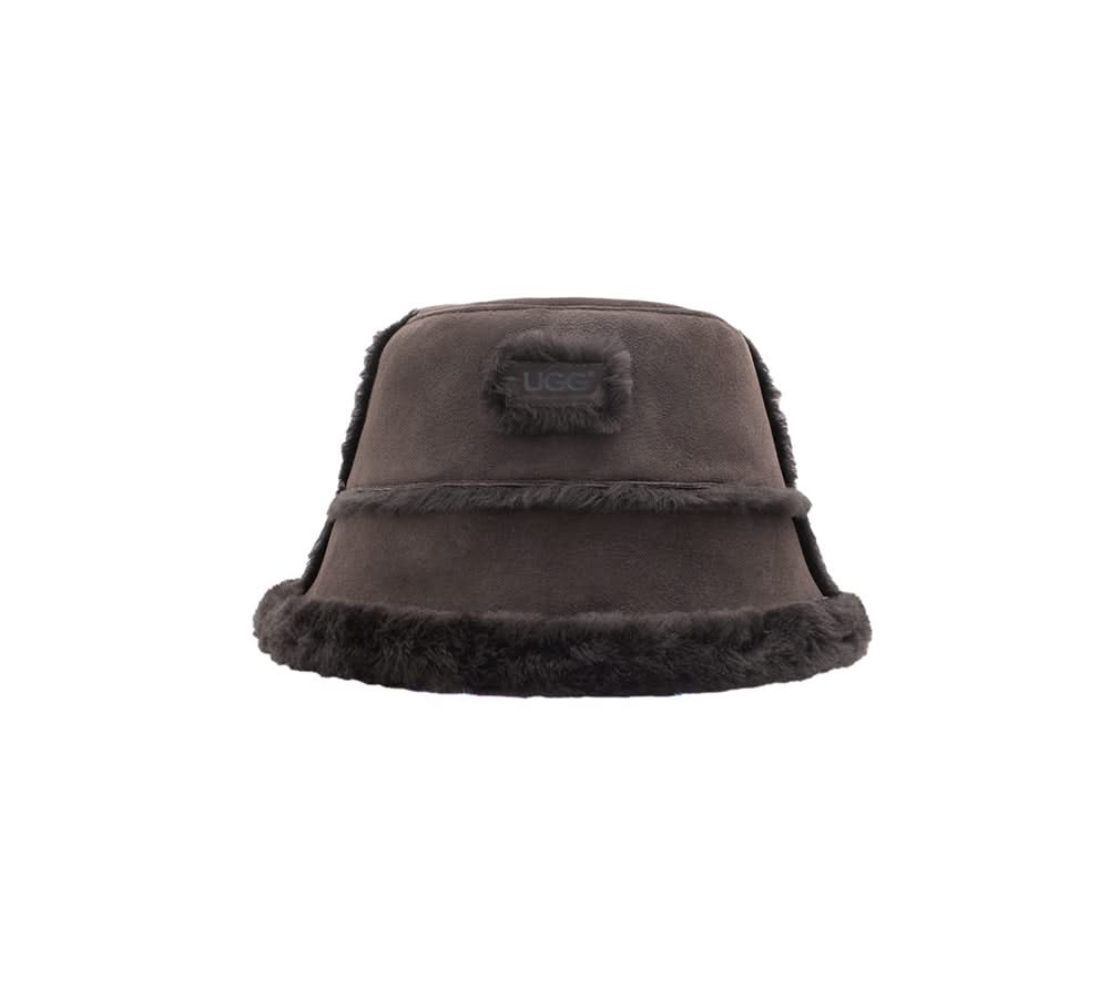 Fluffy Sheepskin Wool Bucket Stacea Hat