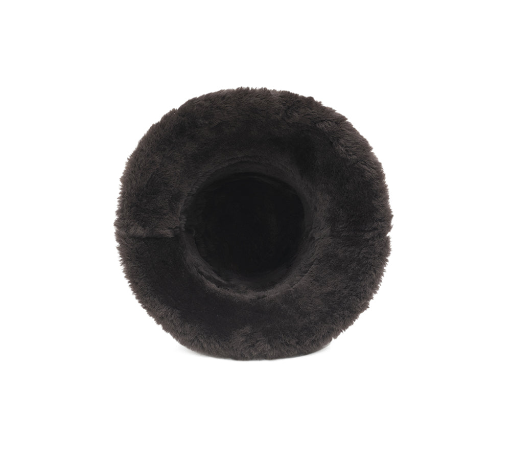 Fluffy Sheepskin Wool Bucket Stacea Hat