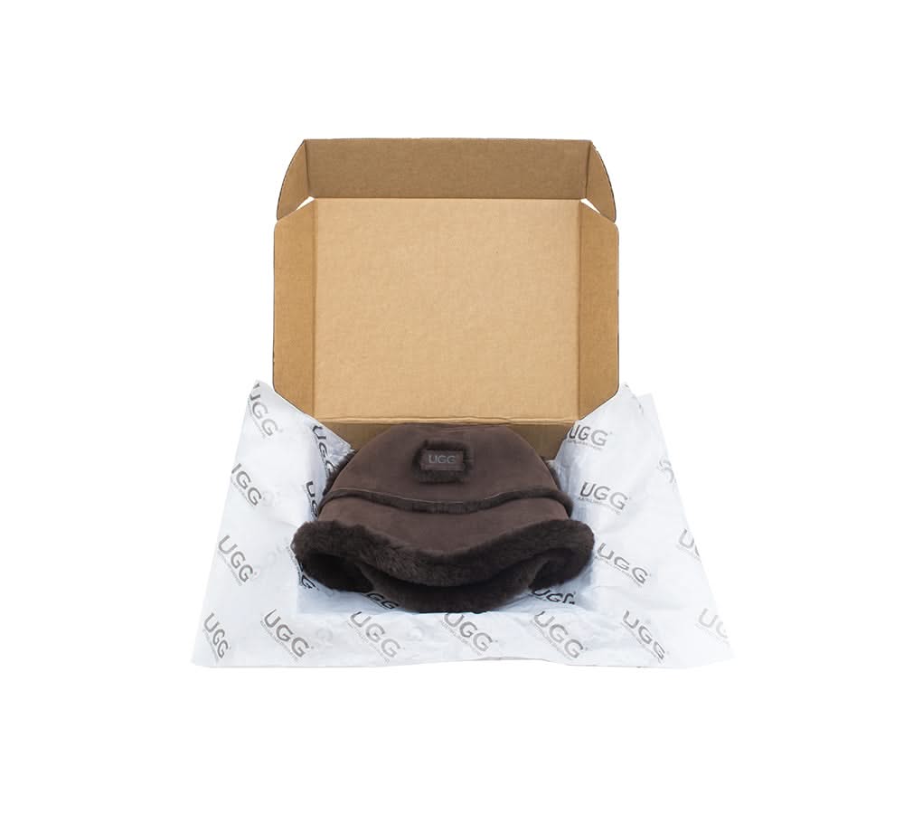 Fluffy Sheepskin Wool Bucket Stacea Hat