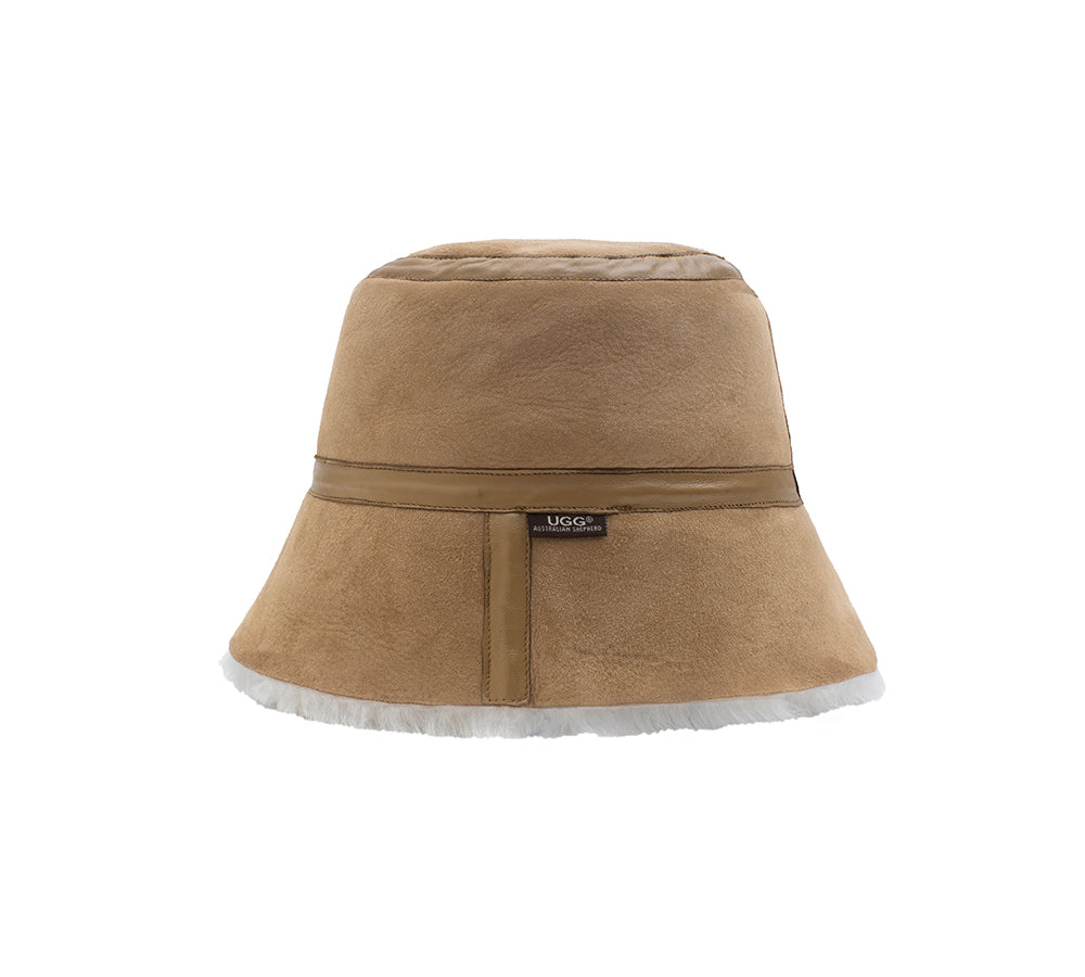 Fluffy Sheepskin Wool Bucket Patchwork Hat