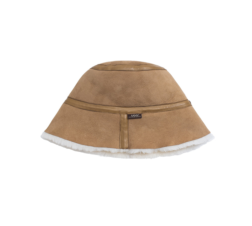 Fluffy Sheepskin Wool Bucket Patchwork Hat