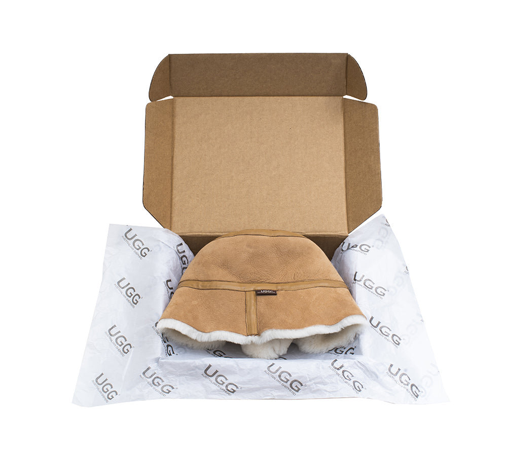 Fluffy Sheepskin Wool Bucket Patchwork Hat