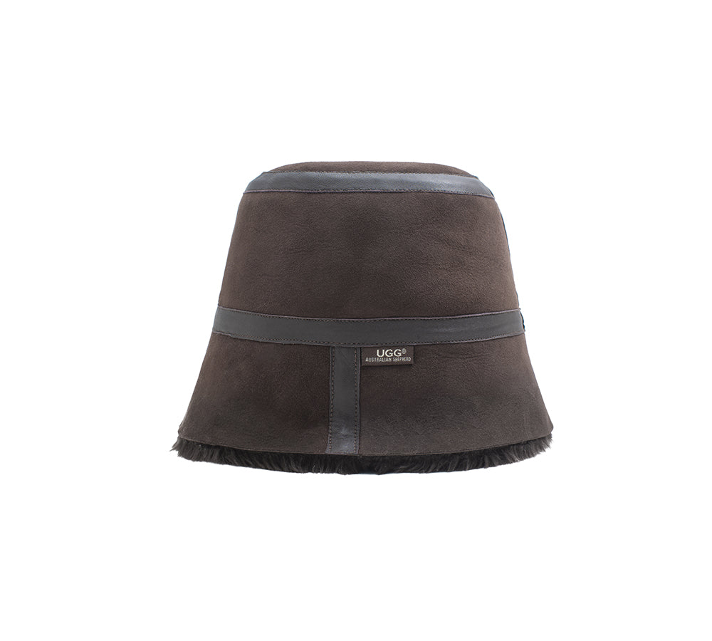 Fluffy Sheepskin Wool Bucket Patchwork Hat