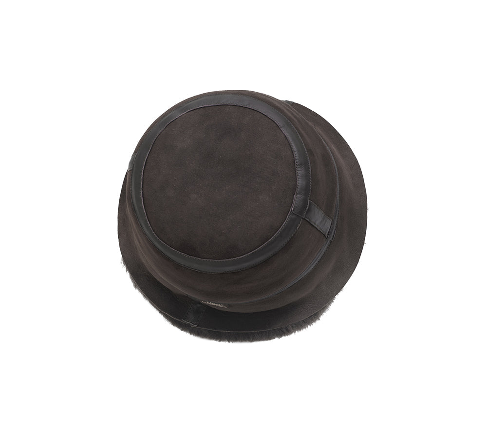 Fluffy Sheepskin Wool Bucket Patchwork Hat