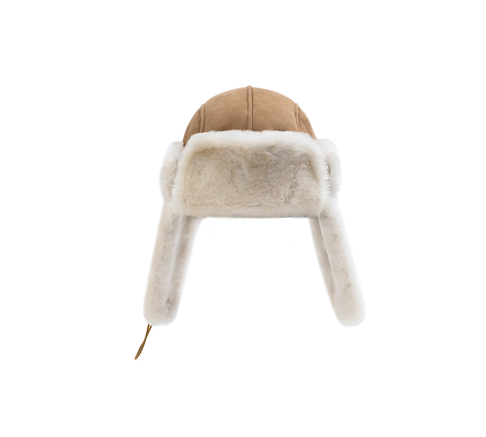 Fluffy Sheepskin Wool Adjustable Bucket Theo Hat