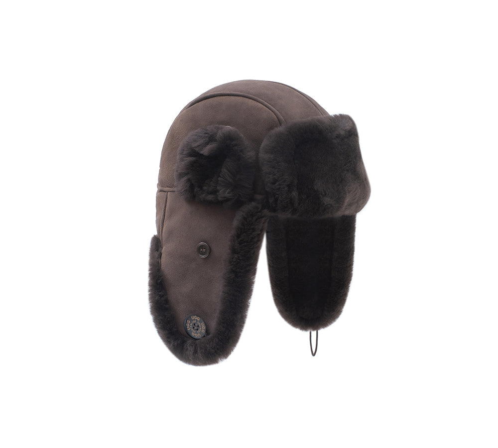 Fluffy Sheepskin Wool Adjustable Bucket Theo Hat