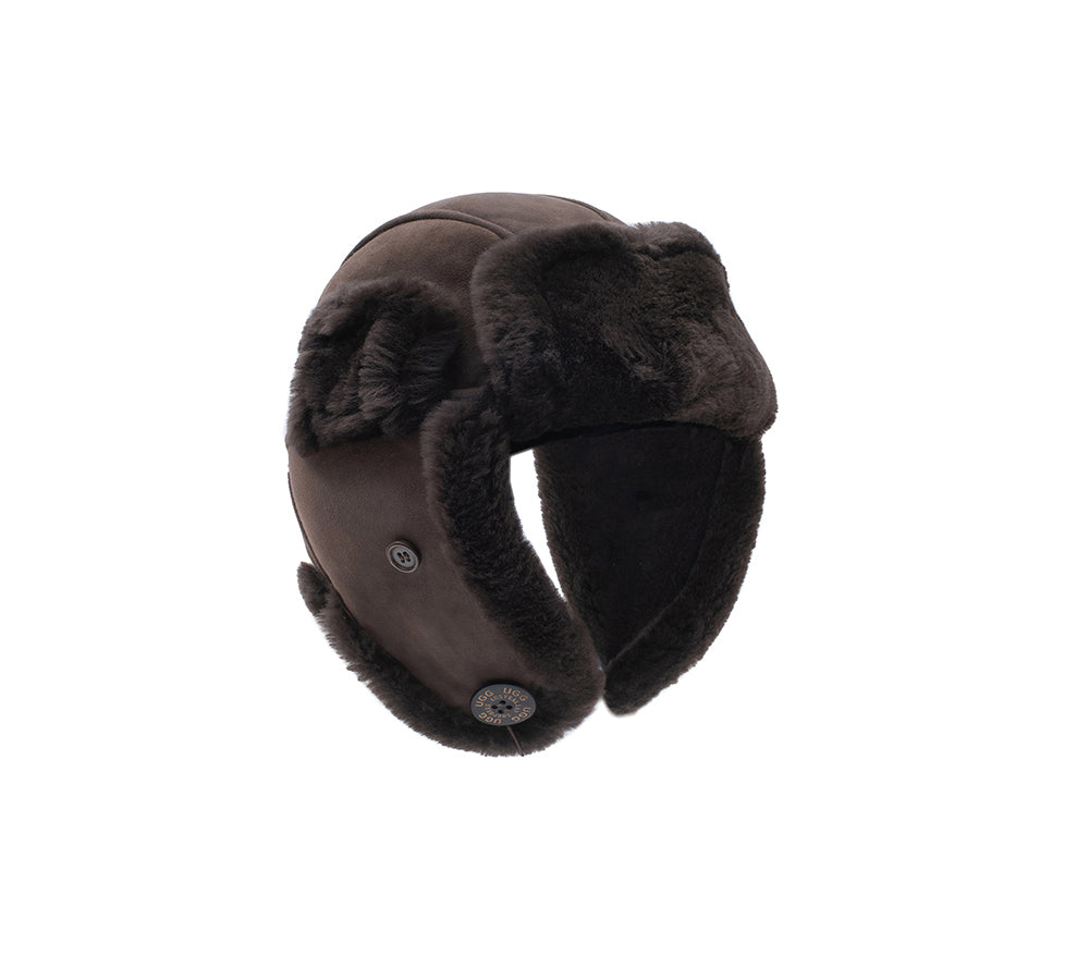 Fluffy Sheepskin Wool Adjustable Bucket Theo Hat