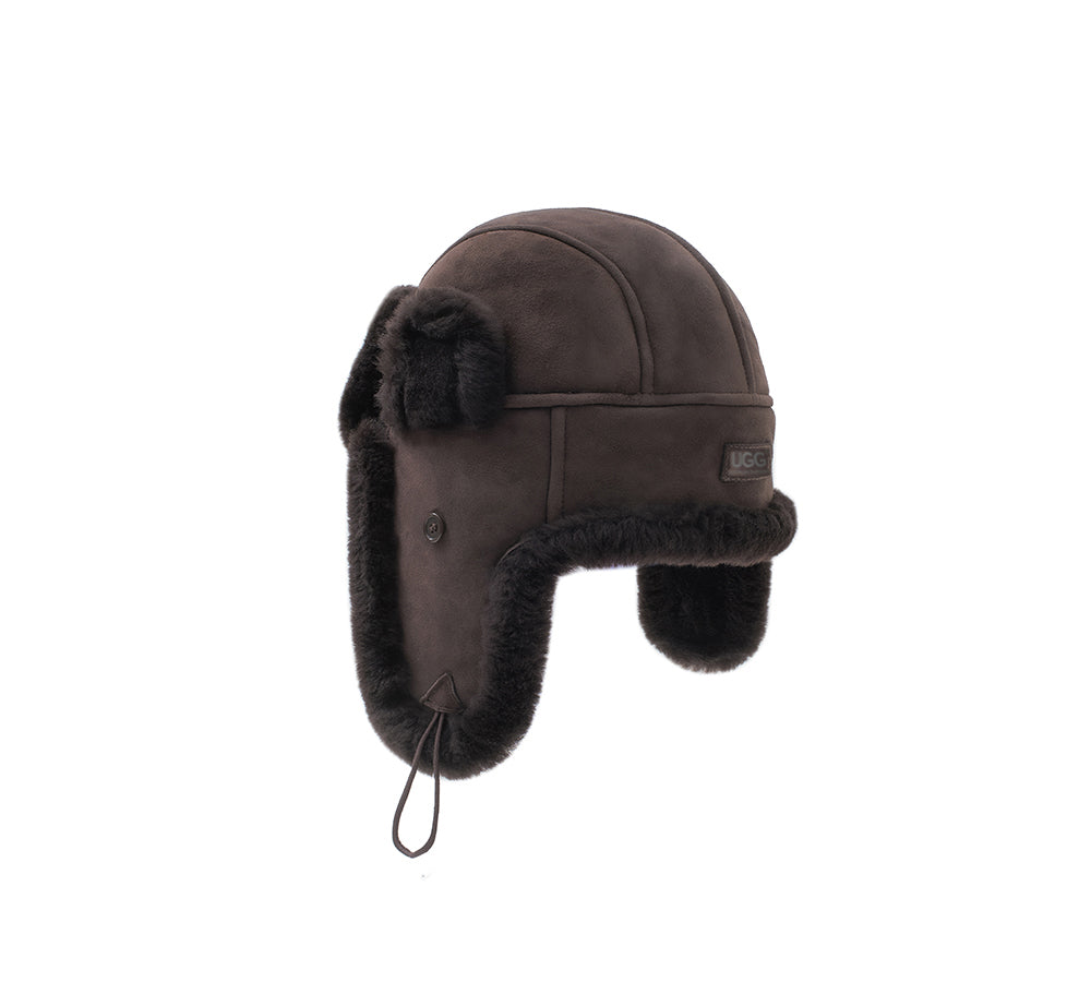 Fluffy Sheepskin Wool Adjustable Bucket Theo Hat