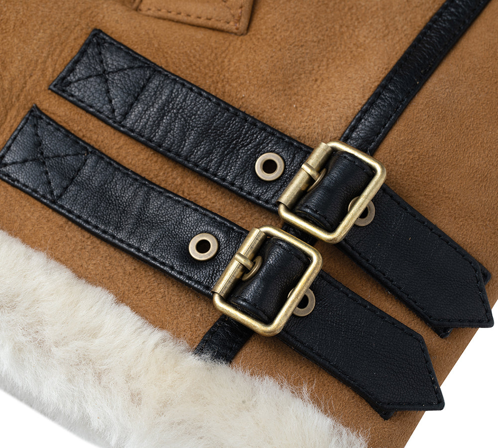 Fluffy Sheepskin Wool Zip Sleeveless Vest Dale