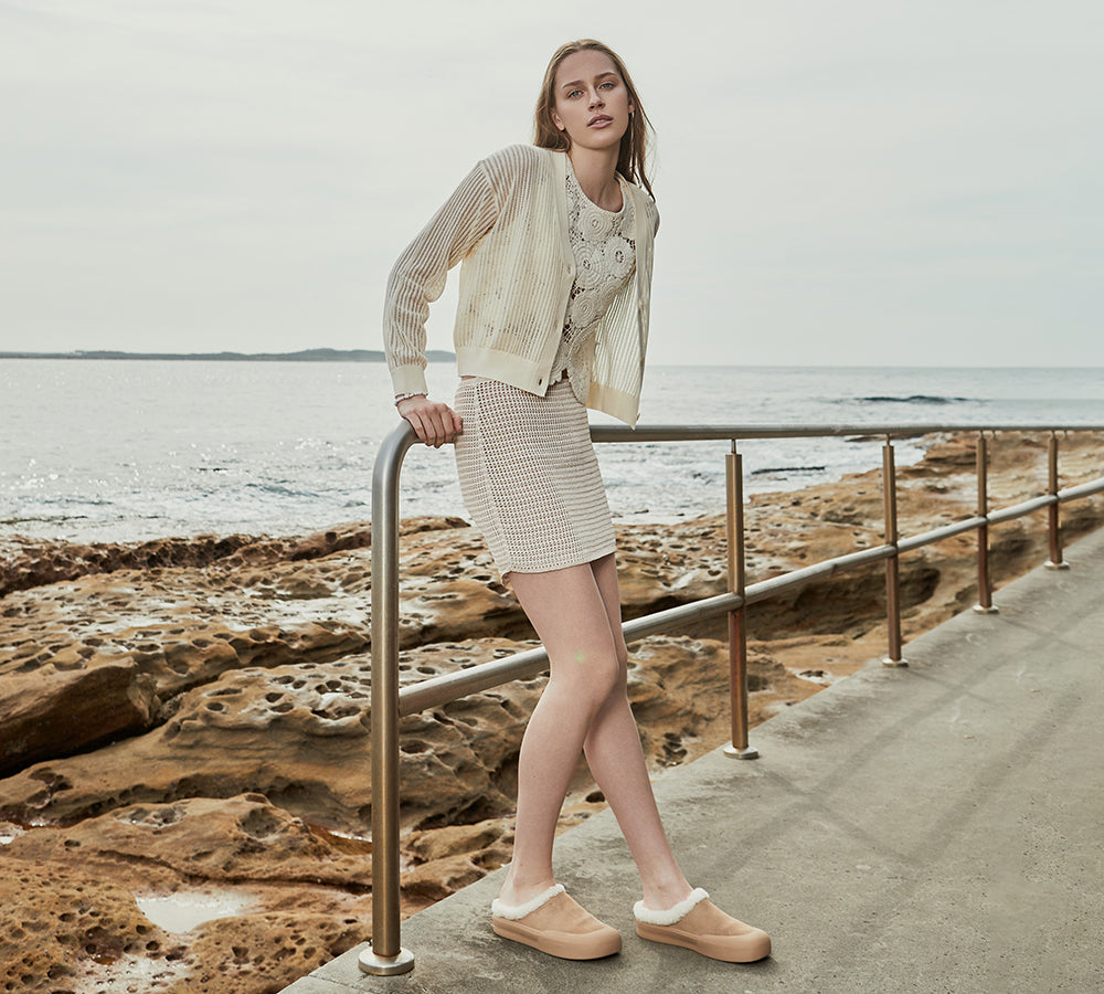 UGG Slippers Sheepskin Wool Scuff Staney