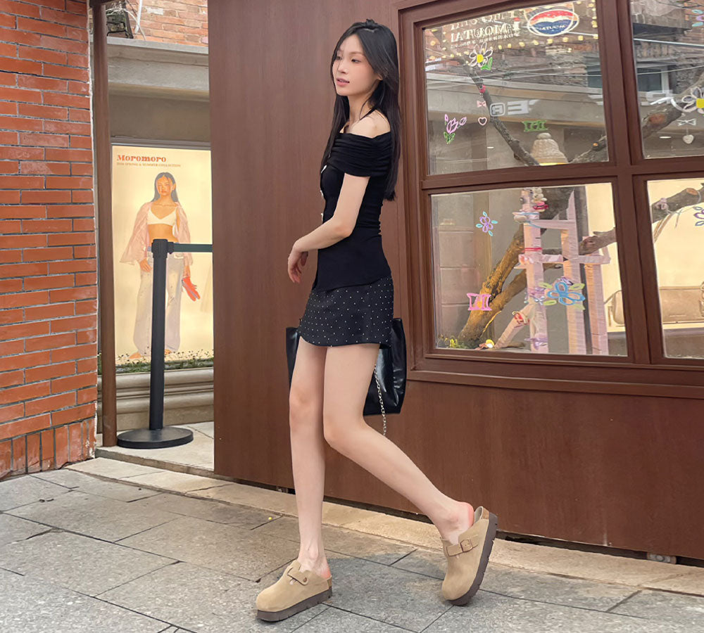 Adjustable Buckled Straps Slip-on Platform Sandal Slides Brooklyn