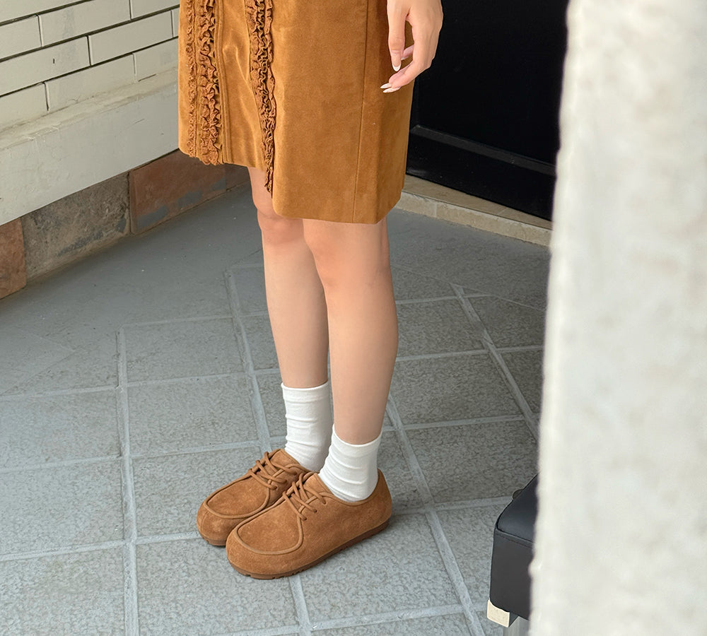 EVERAUยฎ Women Suede Leather Lace Up Casual Wallabee Brandon EVERAU