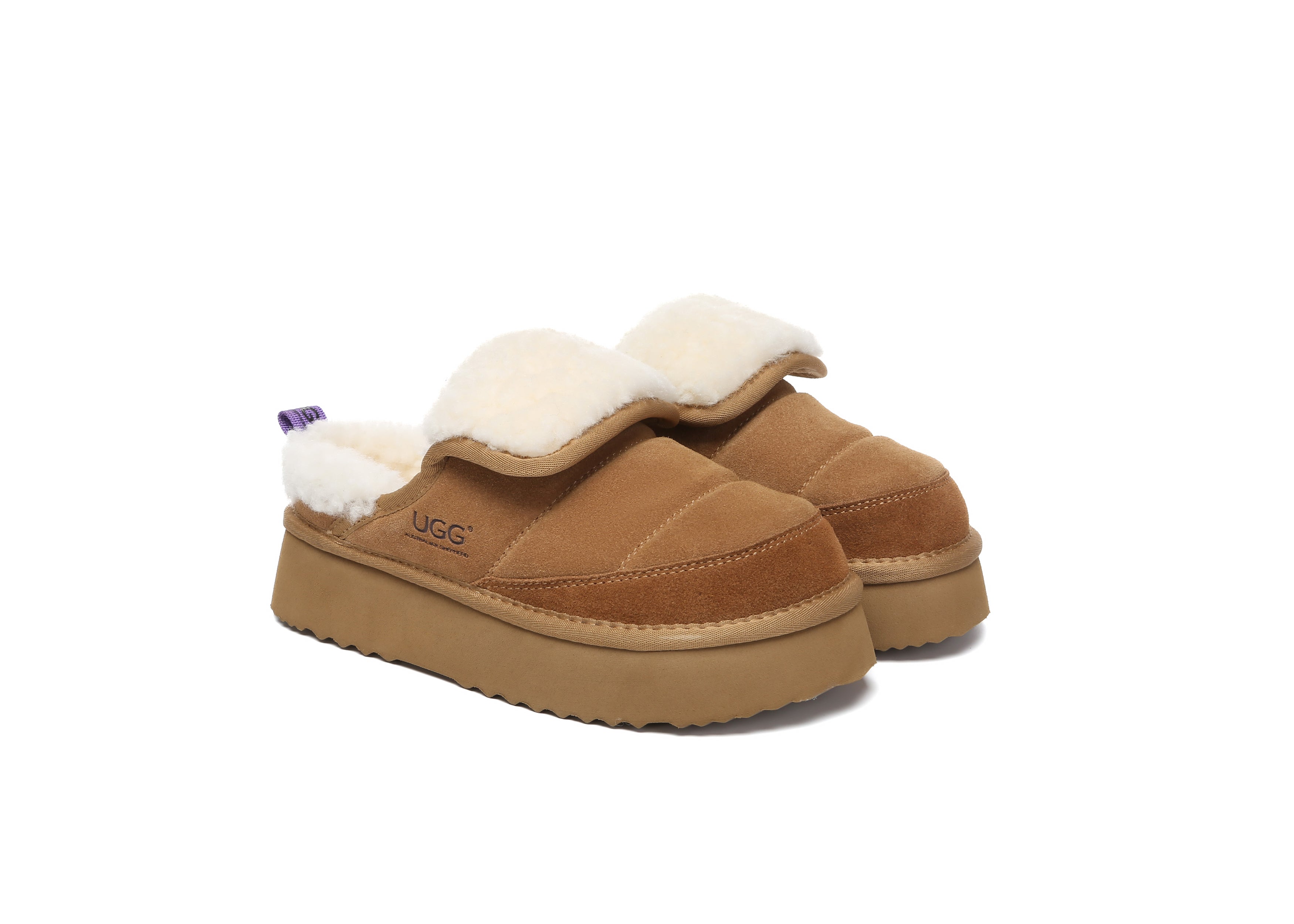 UGG Slippers Sheepskin Wool Platform Theia