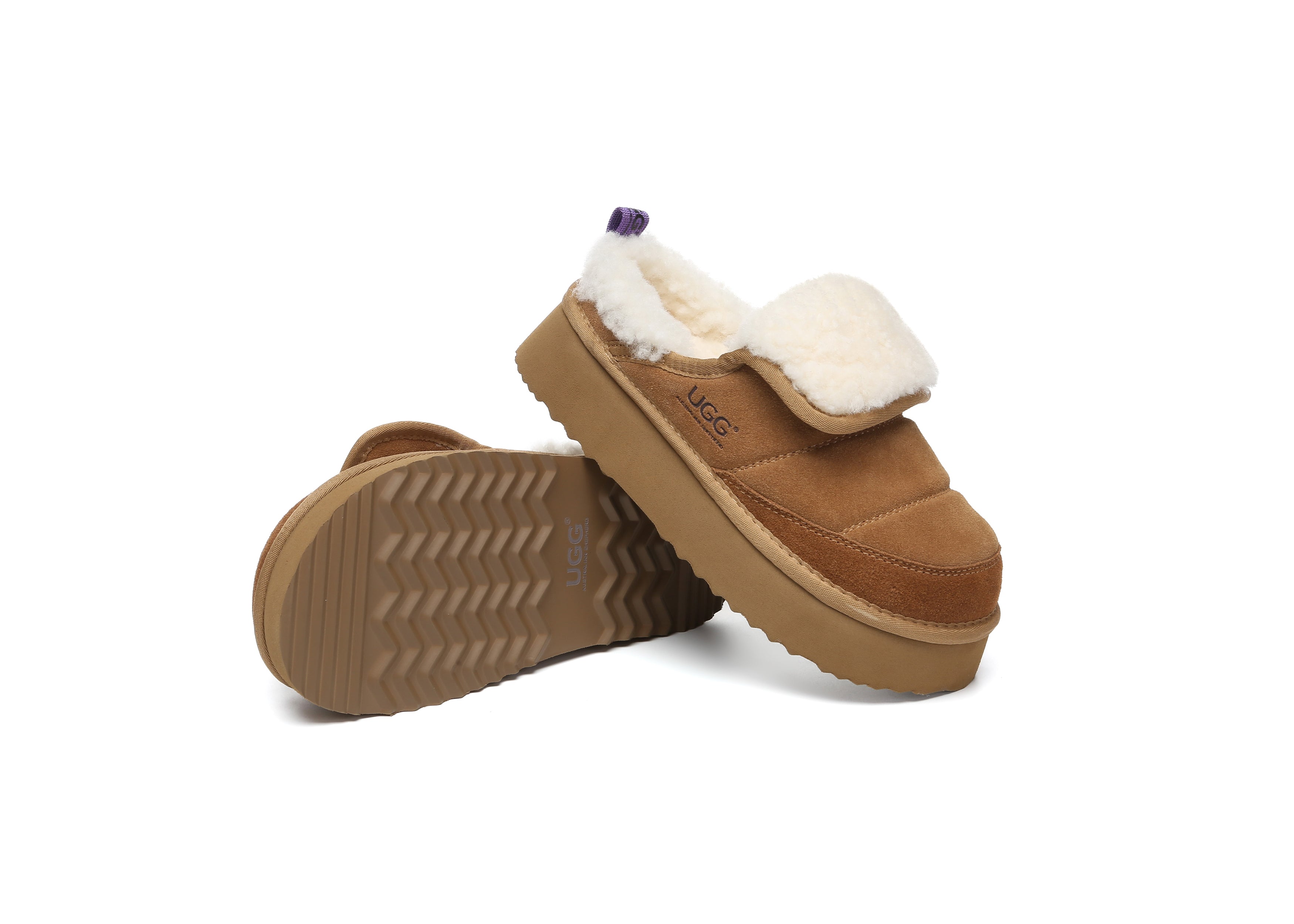 UGG Slippers Sheepskin Wool Platform Theia