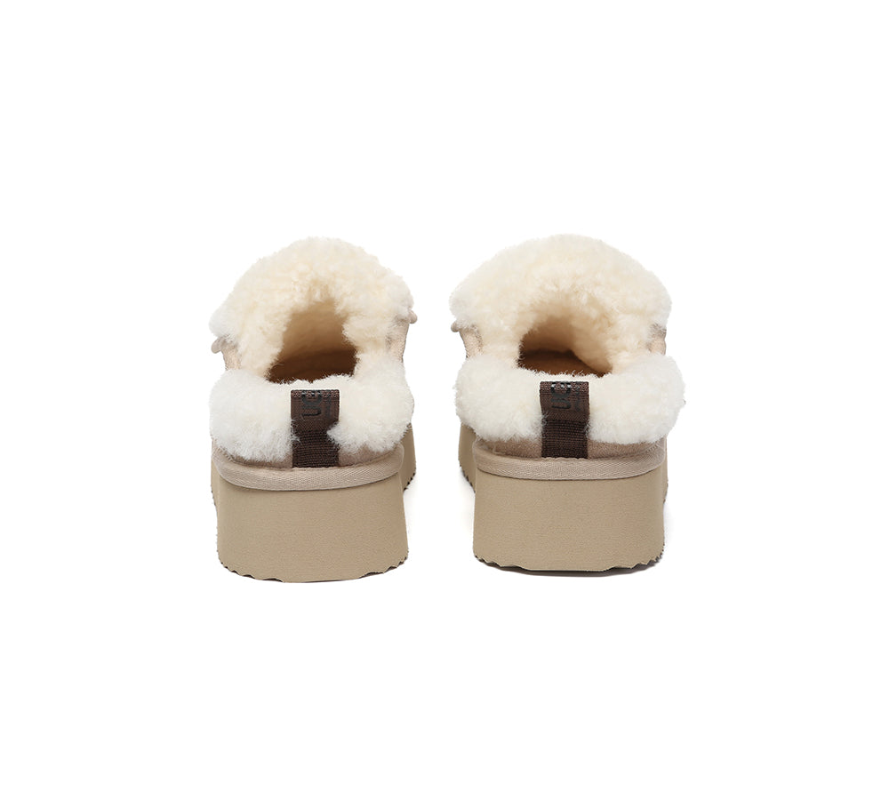 UGG Slippers Sheepskin Wool Platform Theia