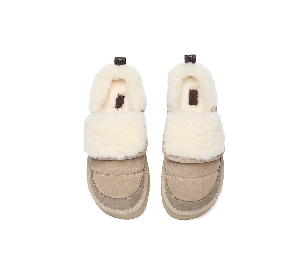UGG Slippers Sheepskin Wool Platform Theia