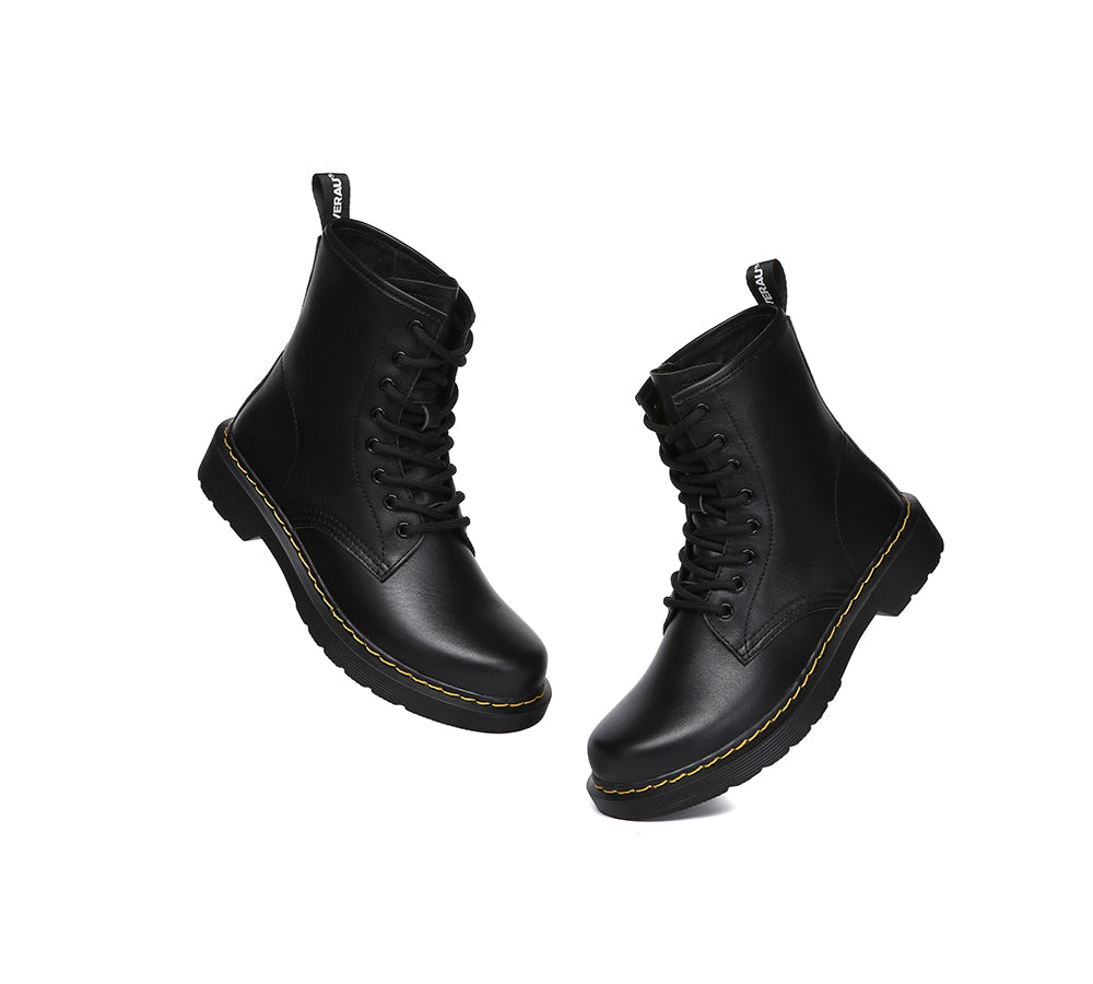 If you don’t have a pair of chunky Lace Up Leather Boots in your wardrobe, you need to add them pronto! Our classic black EVERAU Simona Boots are expertly-crafted from premium Australian leather and will last for seasons.