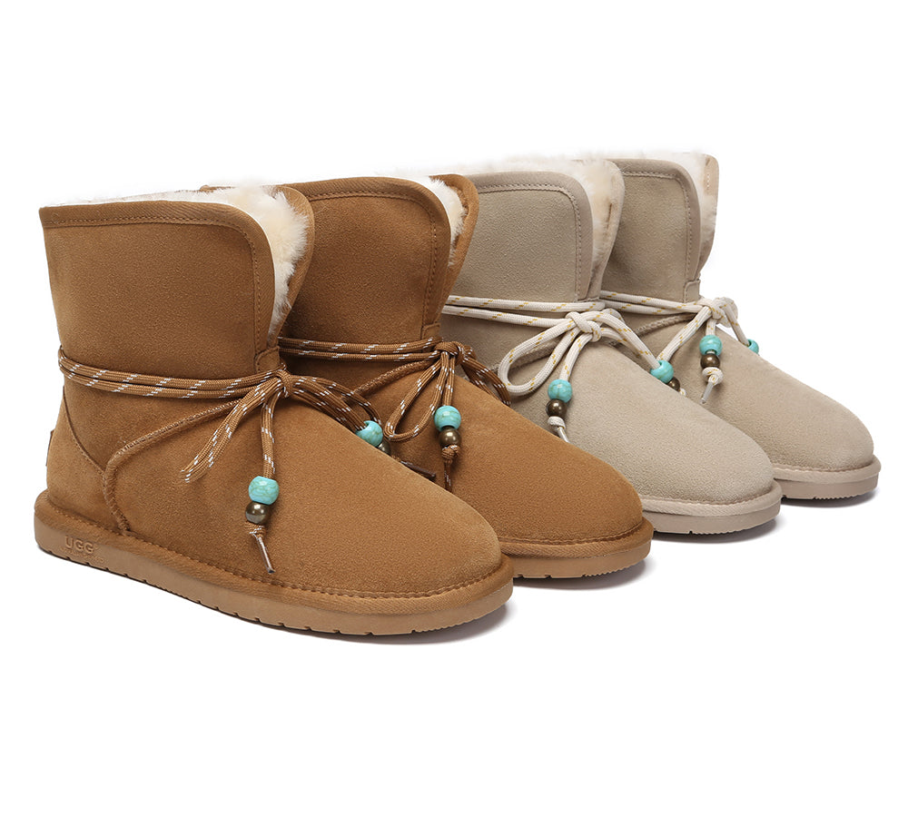 AUSTRALIAN SHEPHERDยฎ UGG Women Sheepskin Wool Lace Up Fashion Boots Carlos UGG AUSTRALIAN SHEPHERD