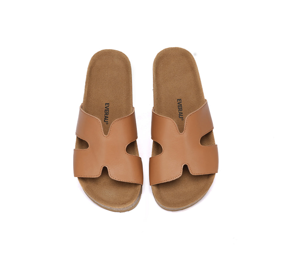 Women Slides Leather Flat Heidy