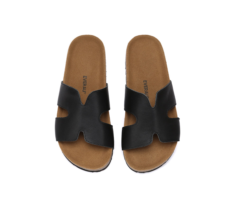 Women Slides Leather Flat Heidy