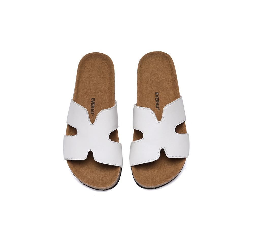 Women Slides Leather Flat Heidy