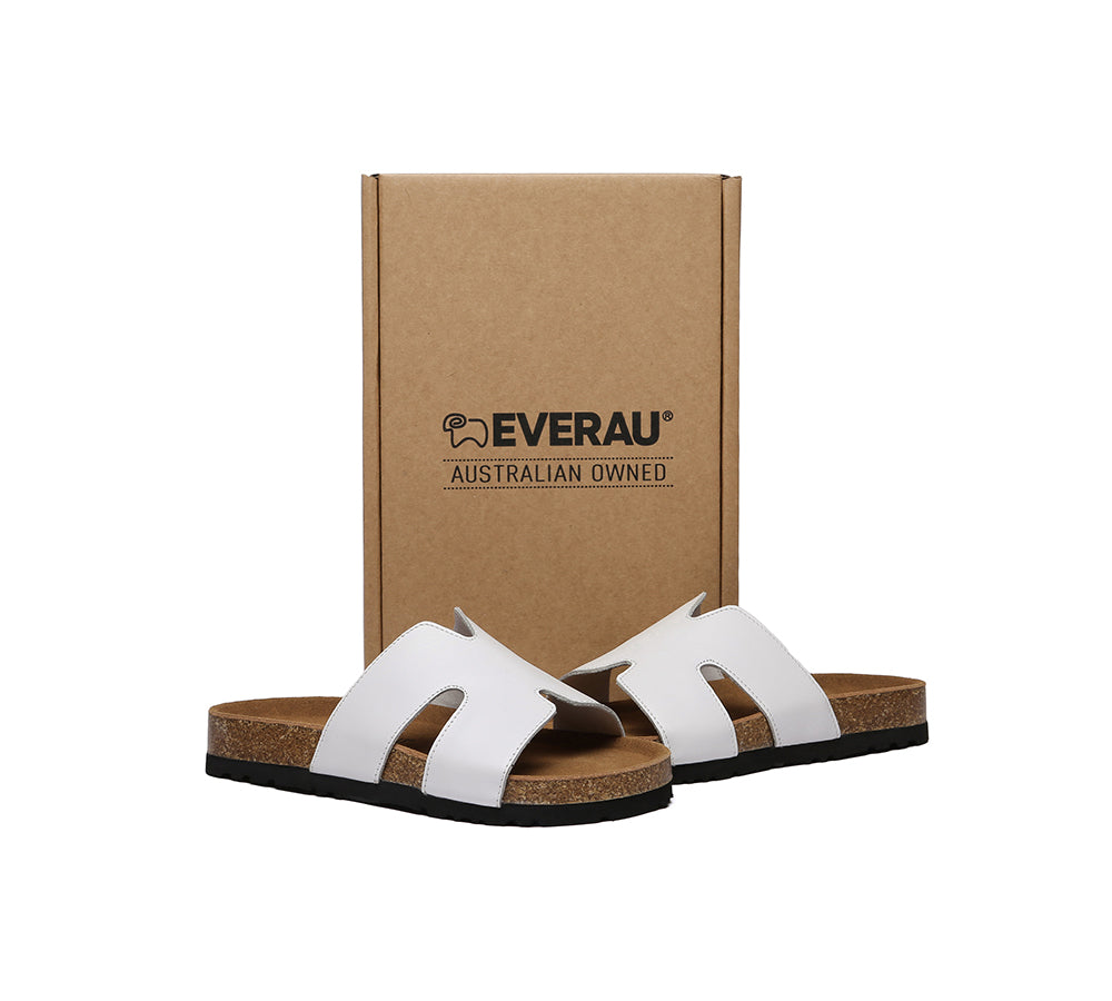 Women Slides Leather Flat Heidy