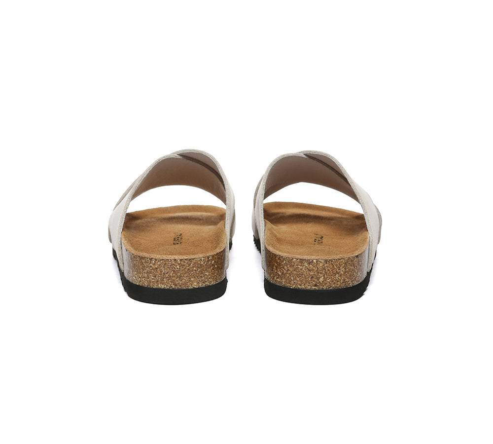 EVERAUĀ® Women Slides Leather Crossover Croia