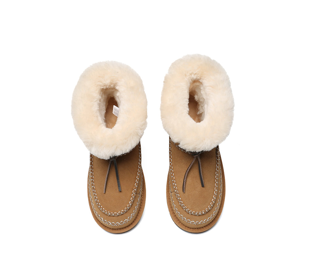 UGG Boots Women Sheepskin Wool Ankle Woven Mini Stormy