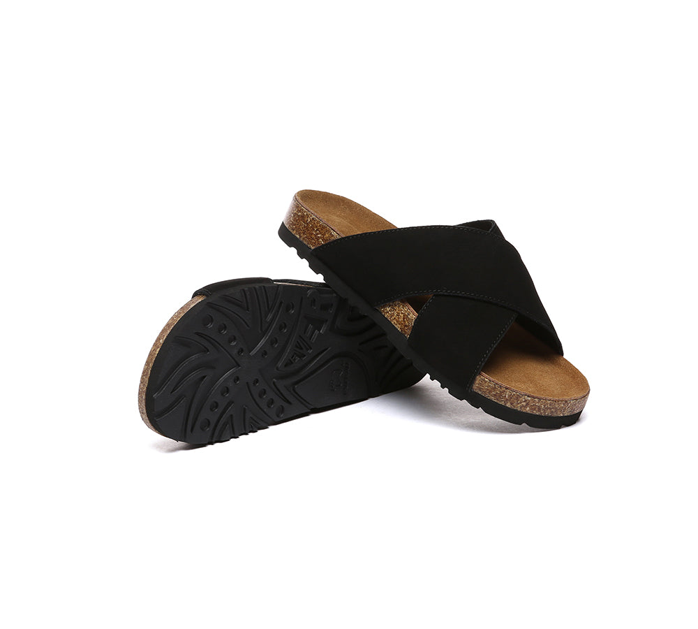 EVERAUĀ® Women Slides Leather Crossover Croia