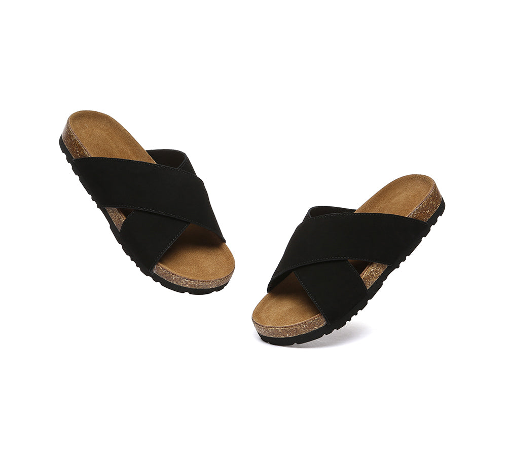 Women Slides Leather Crossover Summer Croia