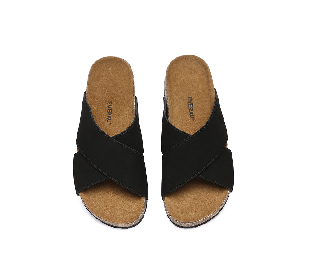 Women Slides Leather Crossover Summer Croia