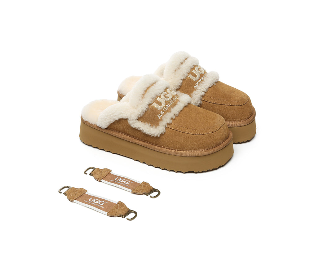 UGG Slippers Women Removable Strap Slingback Platform Rilee