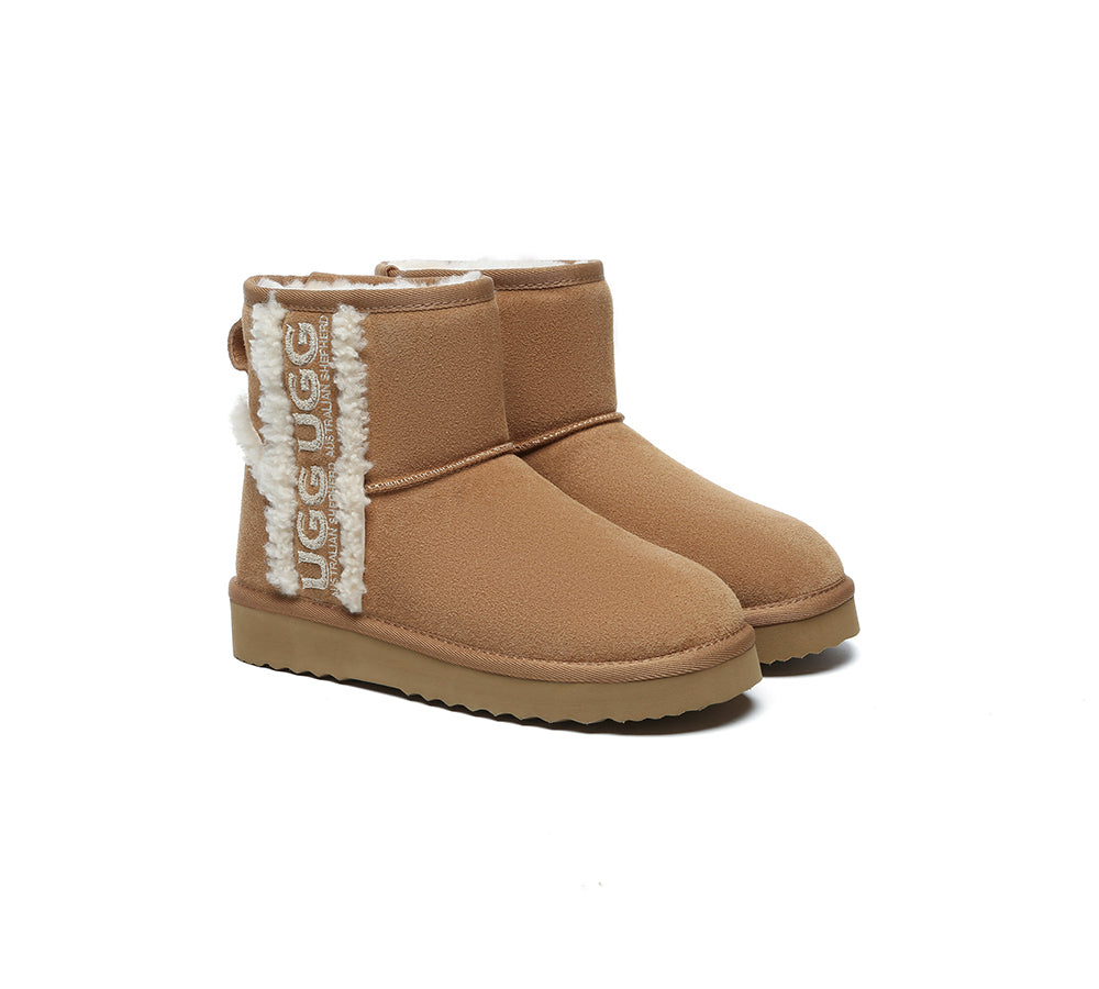 UGG Boots Sheepskin Wool Shearling Lined Ankle Mini Darby