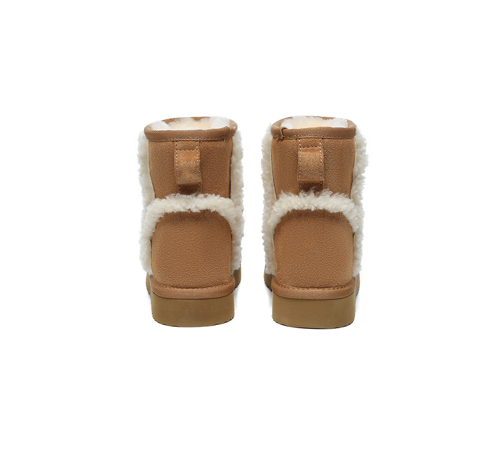 UGG Boots Sheepskin Wool Shearling Lined Ankle Mini Darby