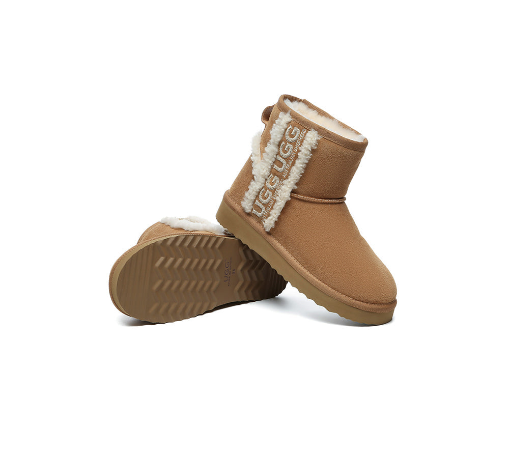 UGG Boots Sheepskin Wool Shearling Lined Ankle Mini Darby