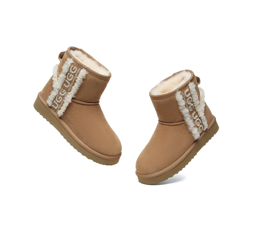 UGG Boots Sheepskin Wool Shearling Lined Ankle Mini Darby