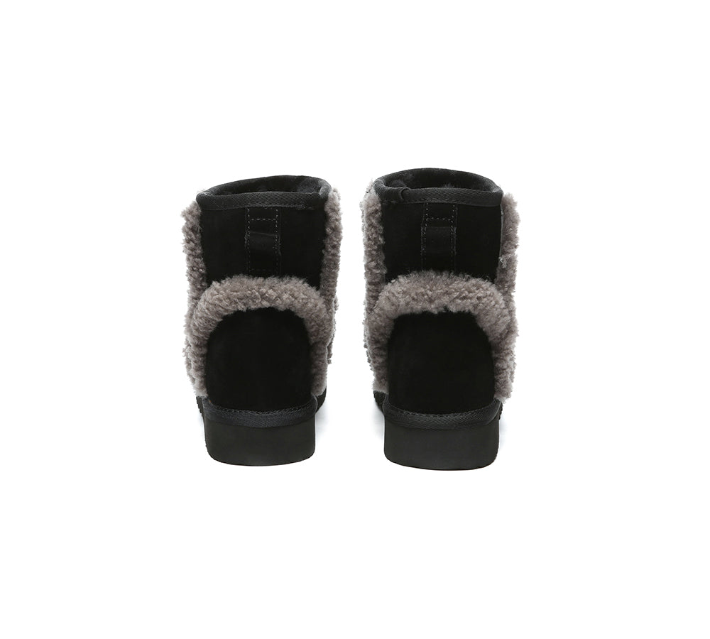 UGG Boots Sheepskin Wool Shearling Lined Ankle Mini Darby