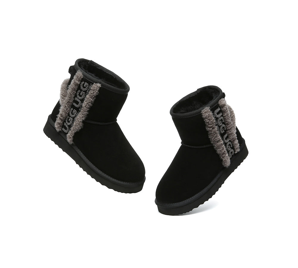 UGG Boots Sheepskin Wool Shearling Lined Ankle Mini Darby