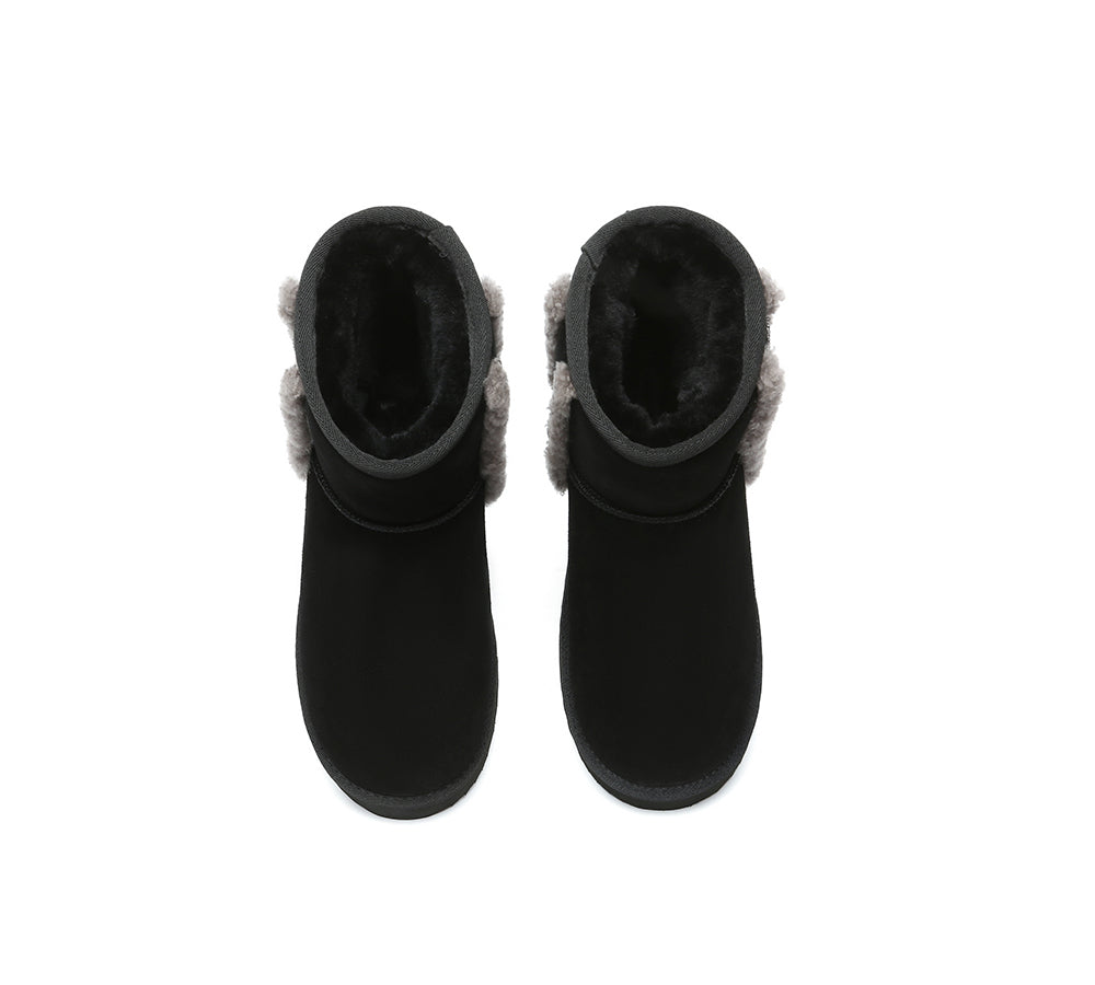 UGG Boots Sheepskin Wool Shearling Lined Ankle Mini Darby